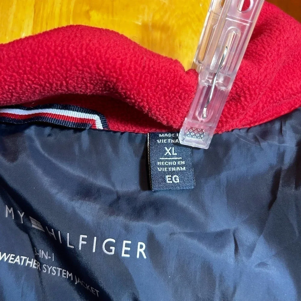 Tommy Hilfiger Jacket Womens XL Blue Quilted Water Repellent Full Zip Jacket‎
